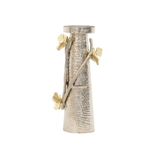 IRON & ALUMINIUM HAMMER FLOWER VASE (SILVER)